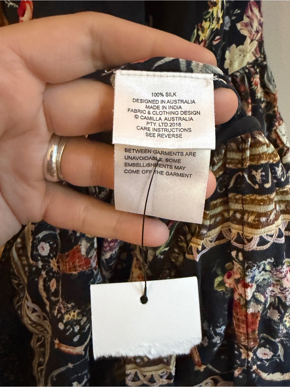 Camilla Friend in Flora Embellished Silk Colorful Pattern Boho Resortwear Dress - Picture 7 of 16